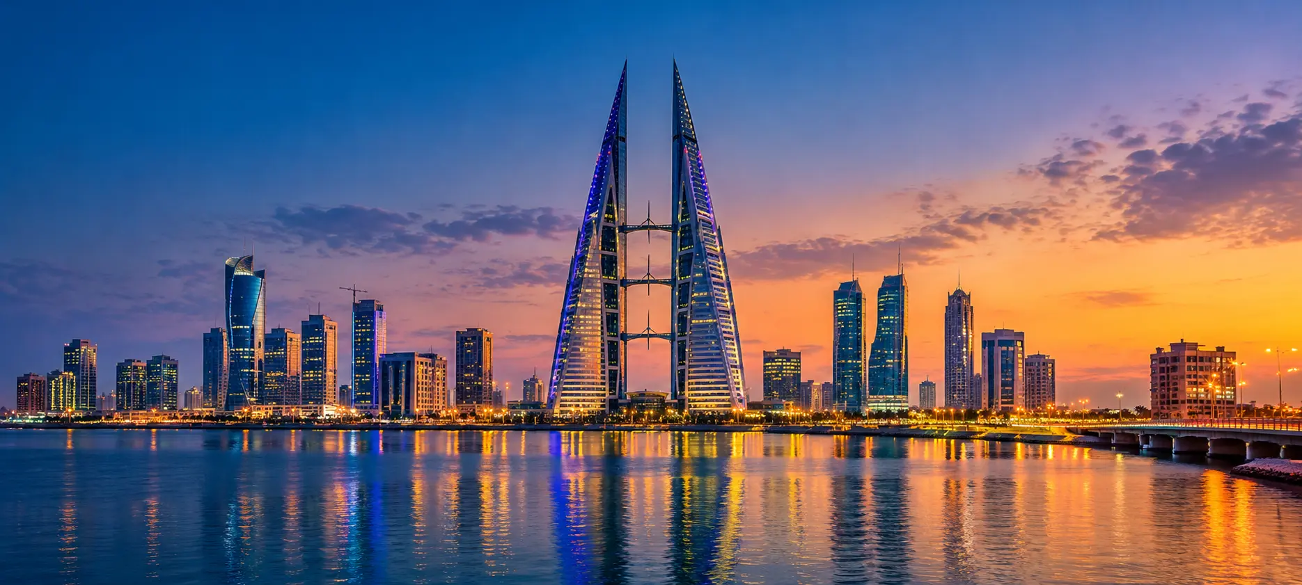 Online tutoring in Bahrain — Manama skyline