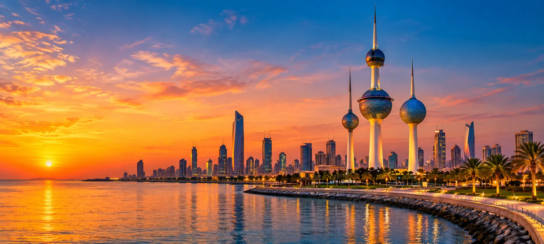 Online tutoring in Kuwait — Kuwait City skyline