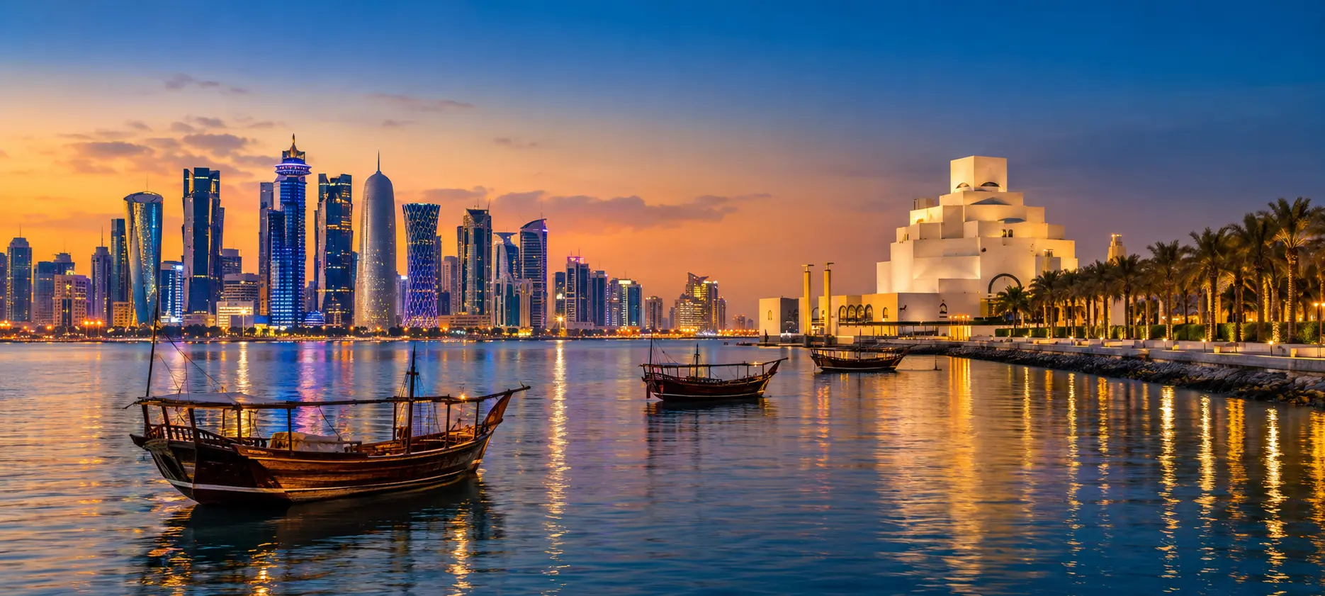 Online tutoring in Qatar — Doha skyline